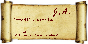 Jordán Attila névjegykártya